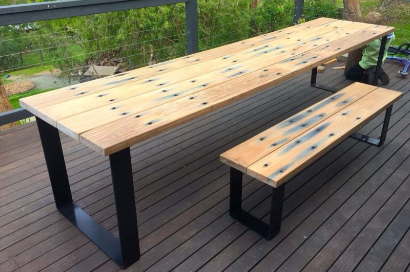 Outdoor timber table