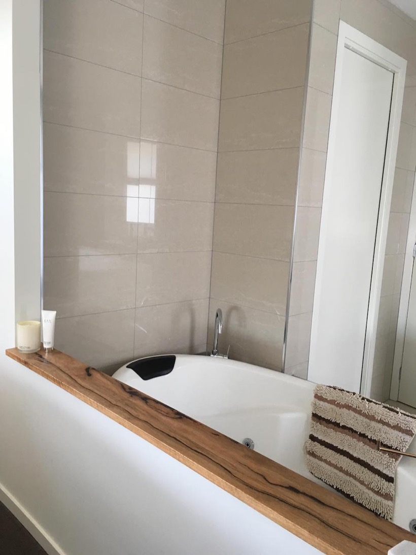Timber bath ledge