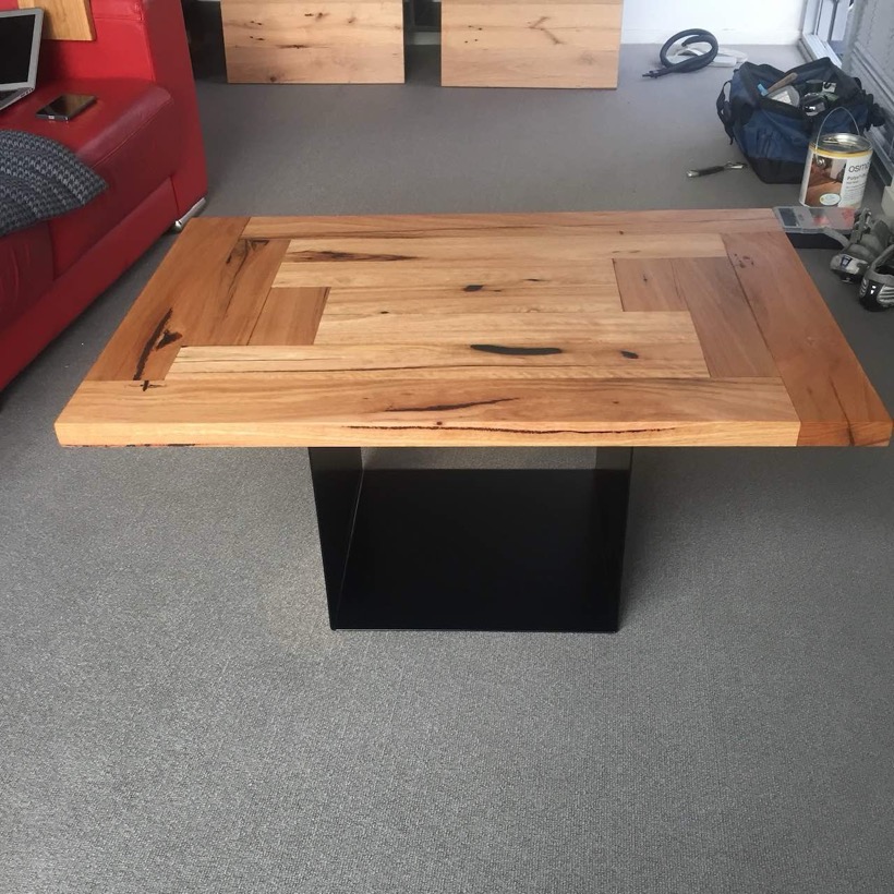 Cube table, black base