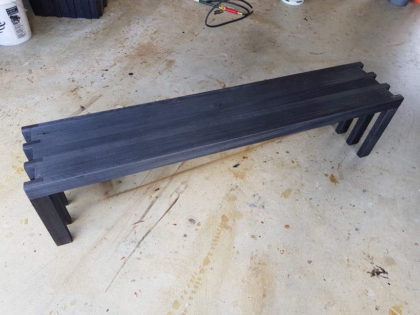 Burnt slat seat